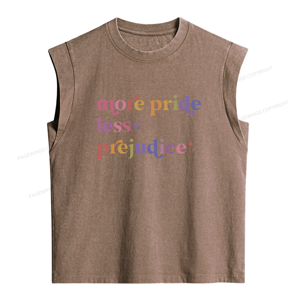 Pagewings More Pride Less Prejudice Women's Washed Tank Top