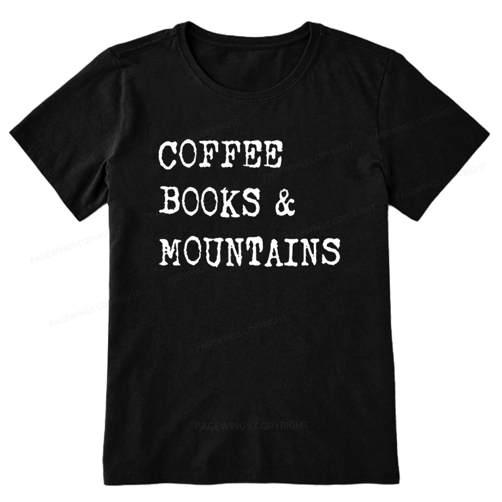 Pagewings Coffee Books Mountains Unisex Classic T-shirt