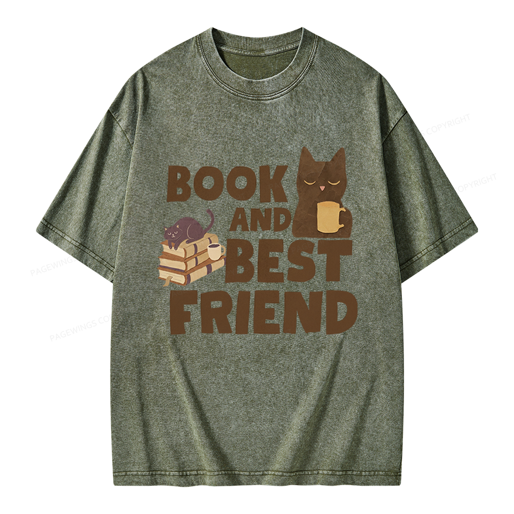 Pagewings Book And Best Friend Unisex Washed T-shirt