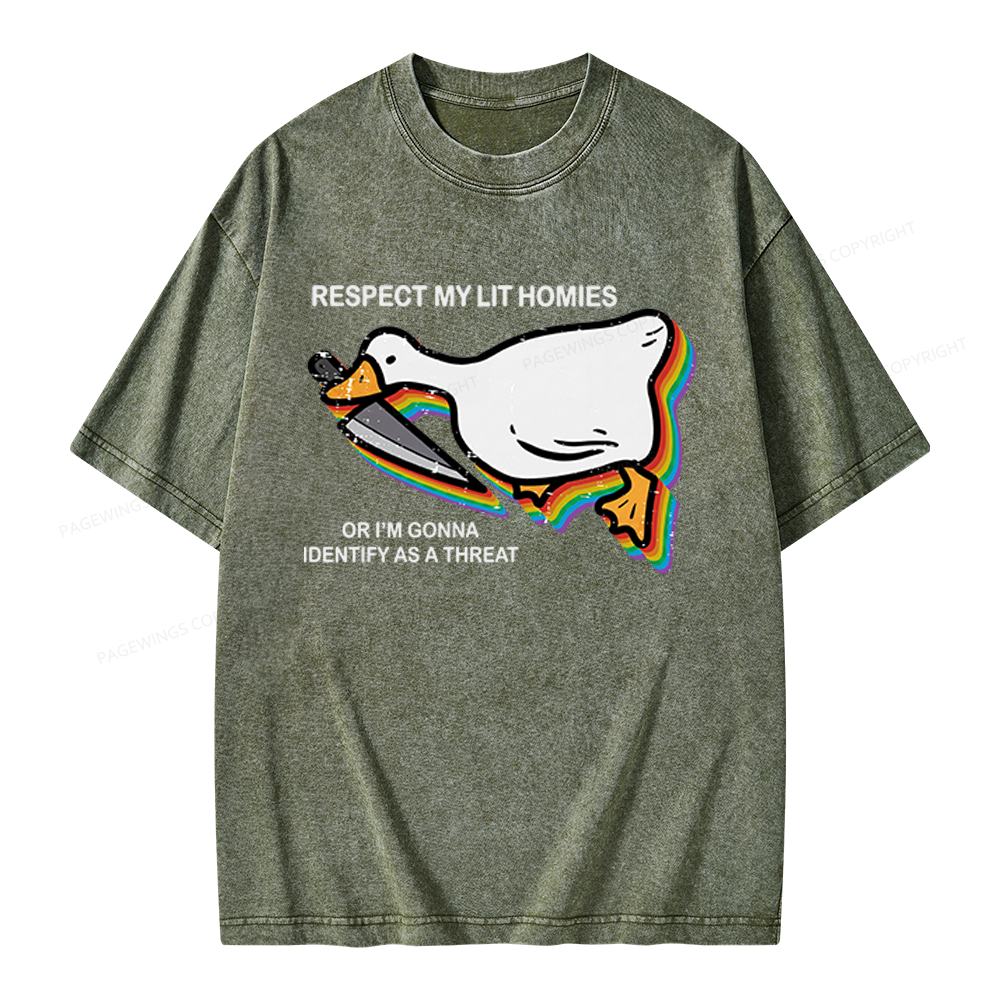 Pagewings Respect My Lit Homies Unisex Washed T-shirt