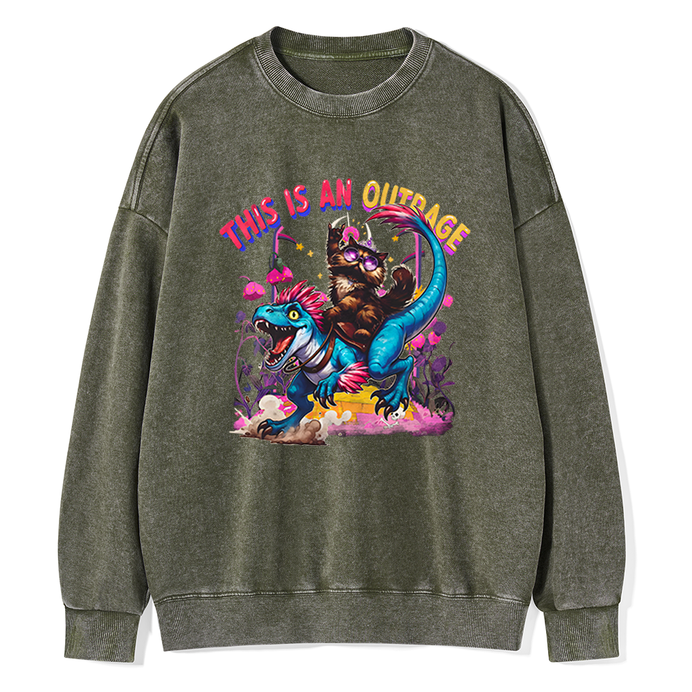 Pagewings This Is An Outrage Unisex Washed Sweatshirt