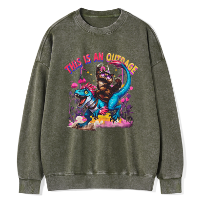 Pagewings This Is An Outrage Unisex Washed Sweatshirt