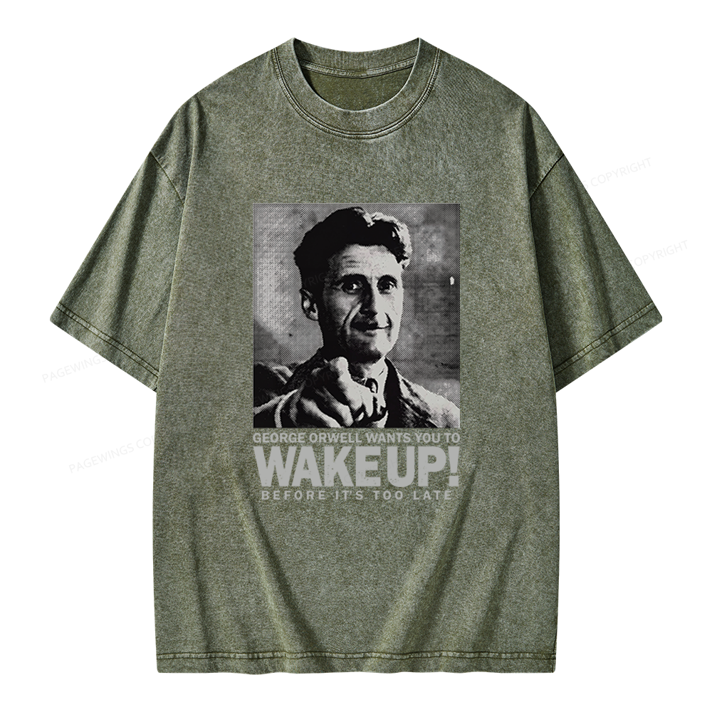 Pagewings Wake Up Unisex Washed T-shirt
