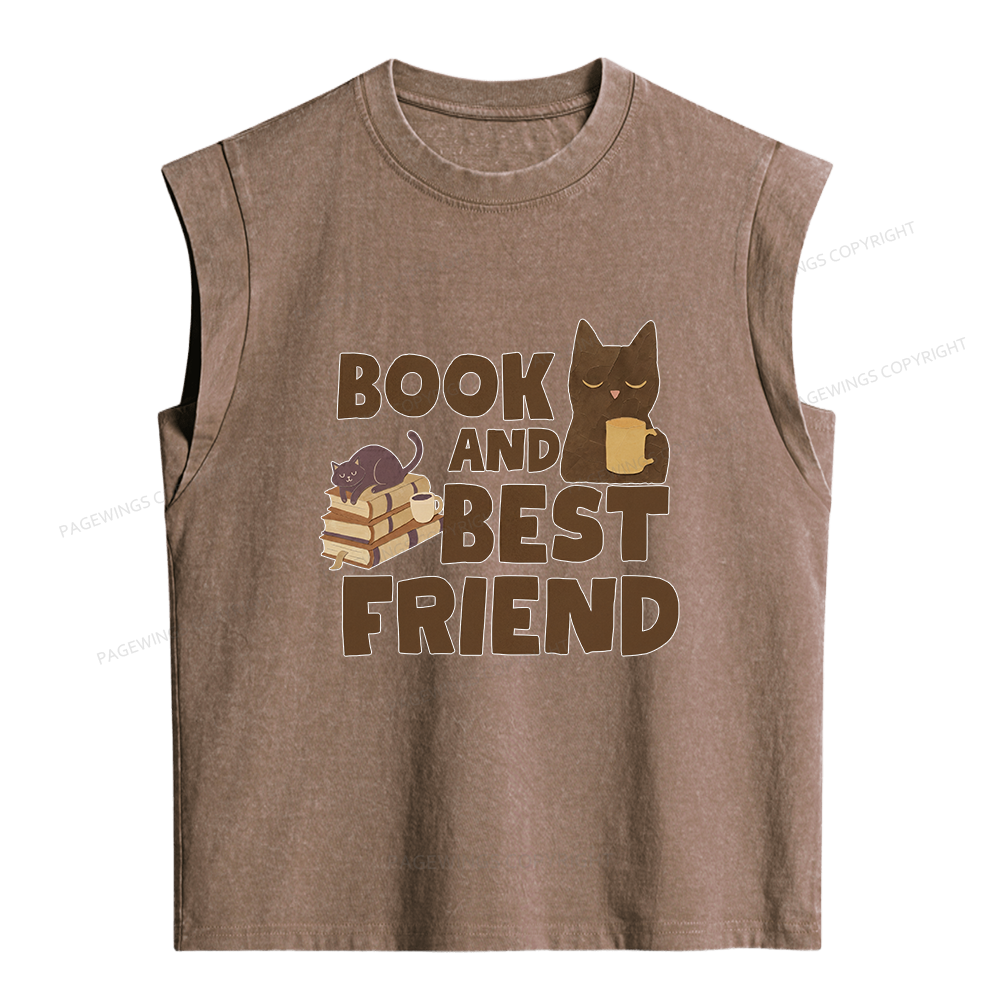Pagewings Book And Best Friend Women's Washed Tank Top