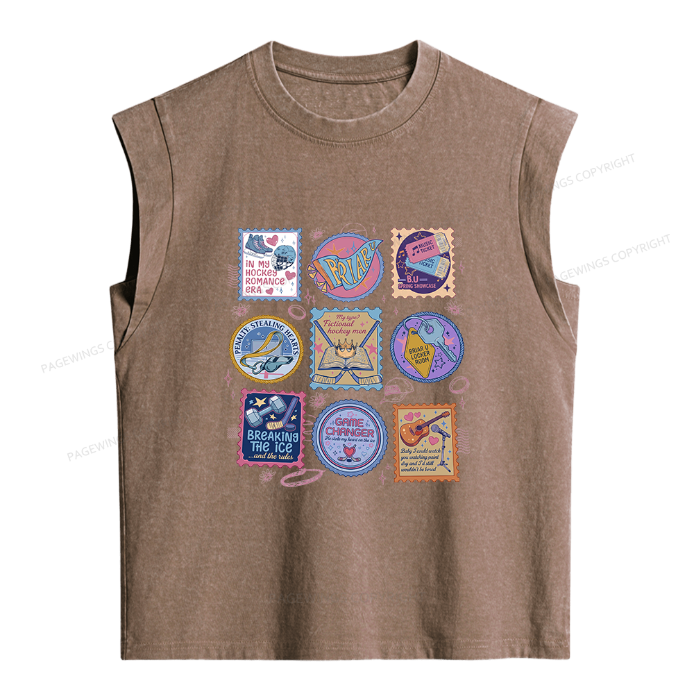 Pagewings In My Hockey Romance Era Women's Washed Tank Top
