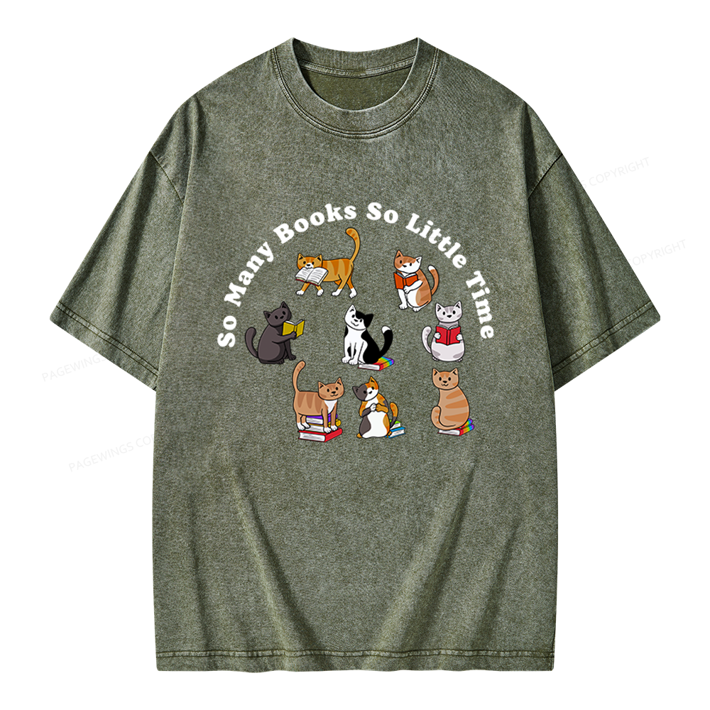 Pagewings So Many Books So Little Time Unisex Washed T-shirt