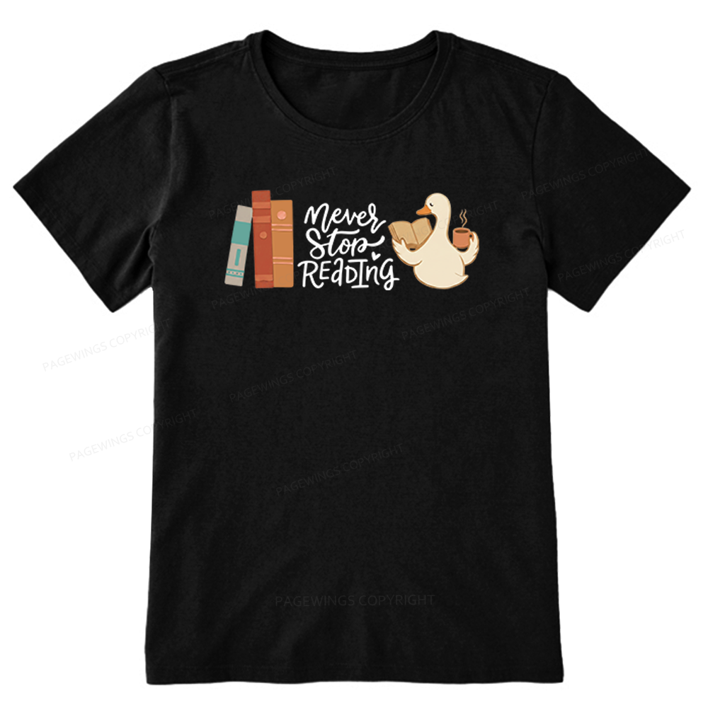 Pagewings Never Stop Reading Unisex Classic T-shirt