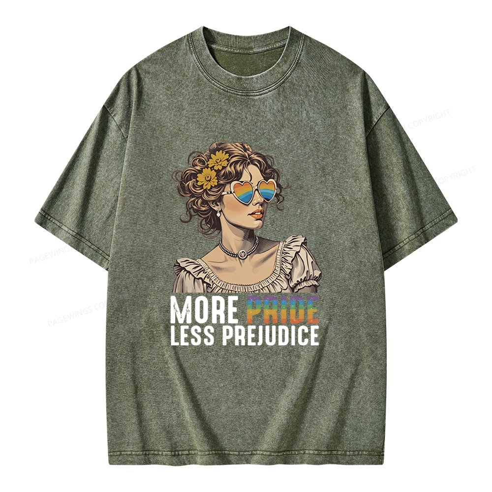 Pagewings More Pride Less Prejudice Unisex Washed T-shirt