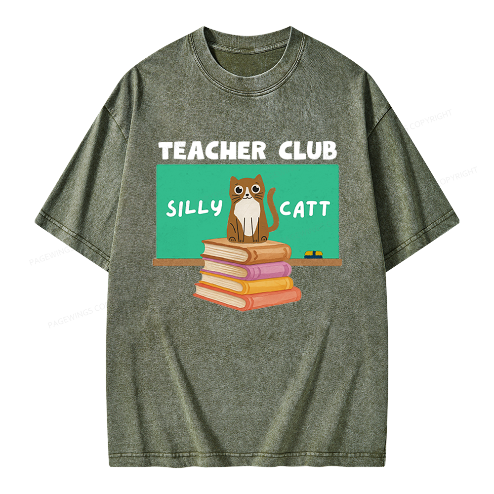 Pagewings Teacher Club Unisex Washed T-shirt