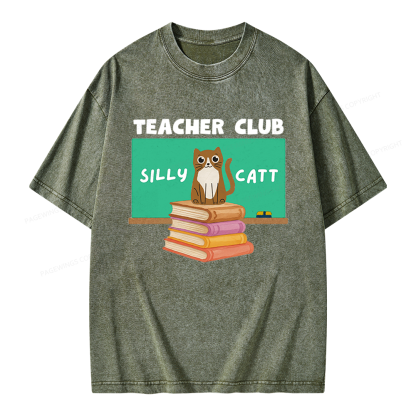Pagewings Teacher Club Unisex Washed T-shirt