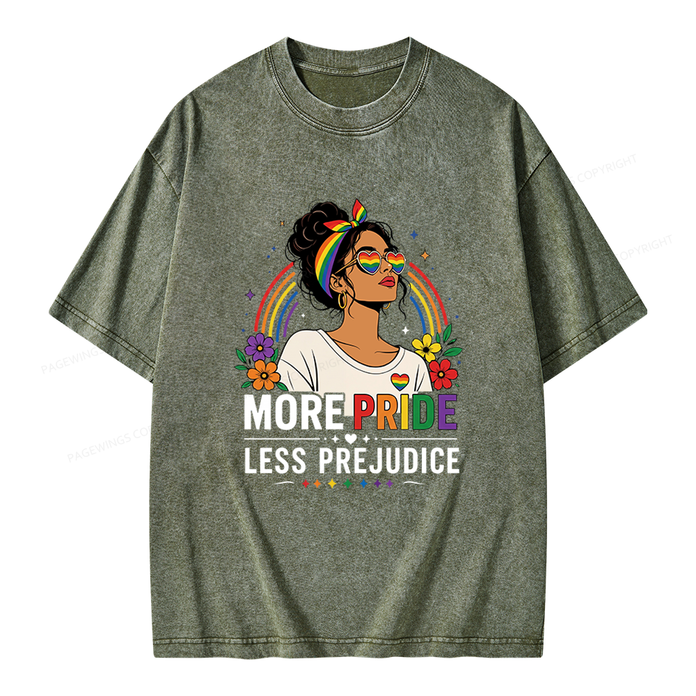 Pagewings More Pride Less Prejudice Unisex Washed T-shirt