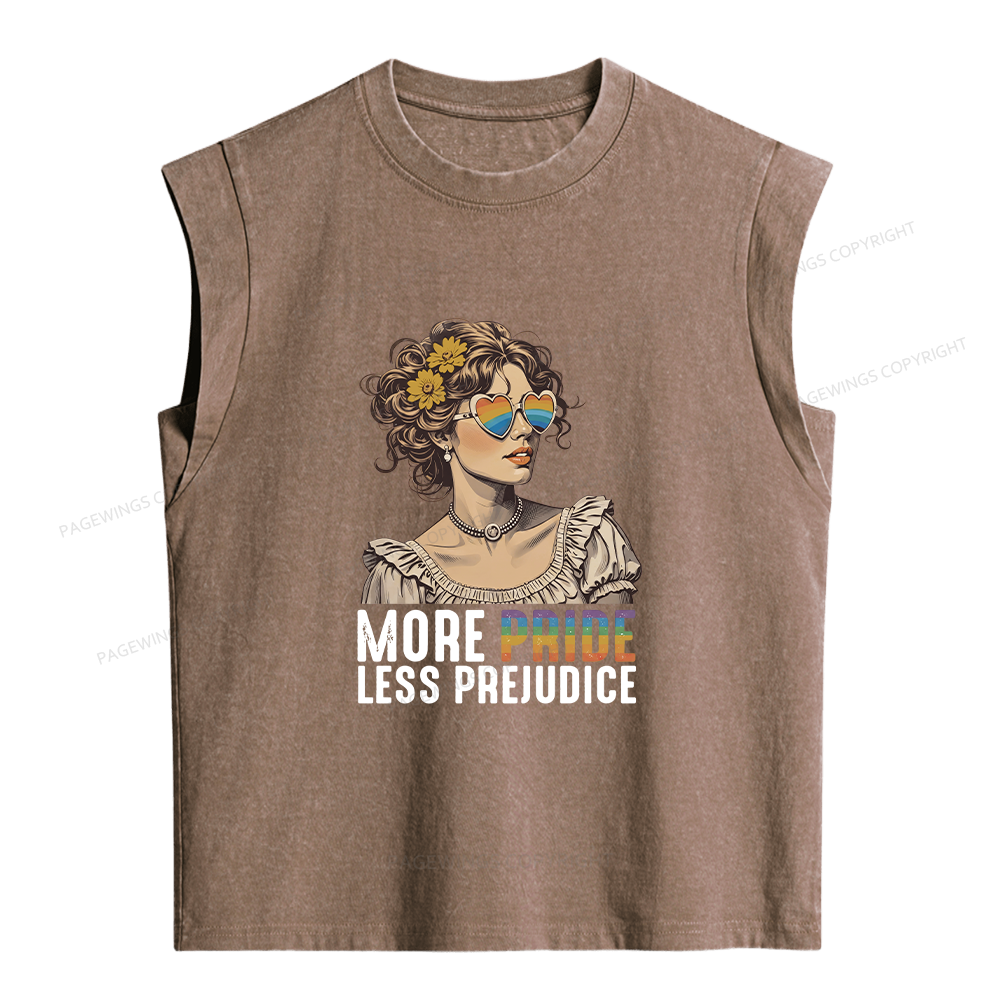 Pagewings More Pride Less Prejudice Women's Washed Tank Top