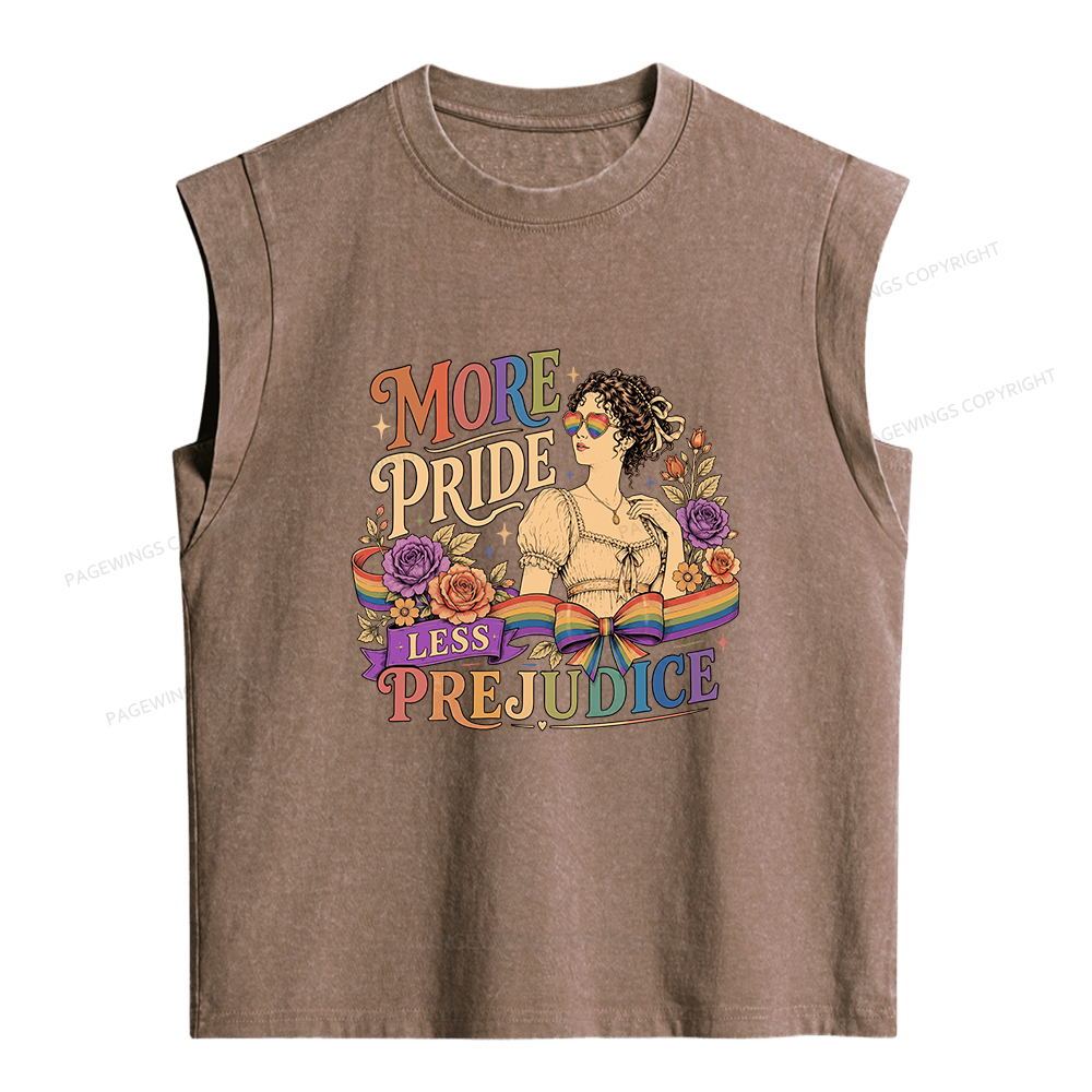 Pagewings More Pride Less Prejudice Women's Washed Tank Top