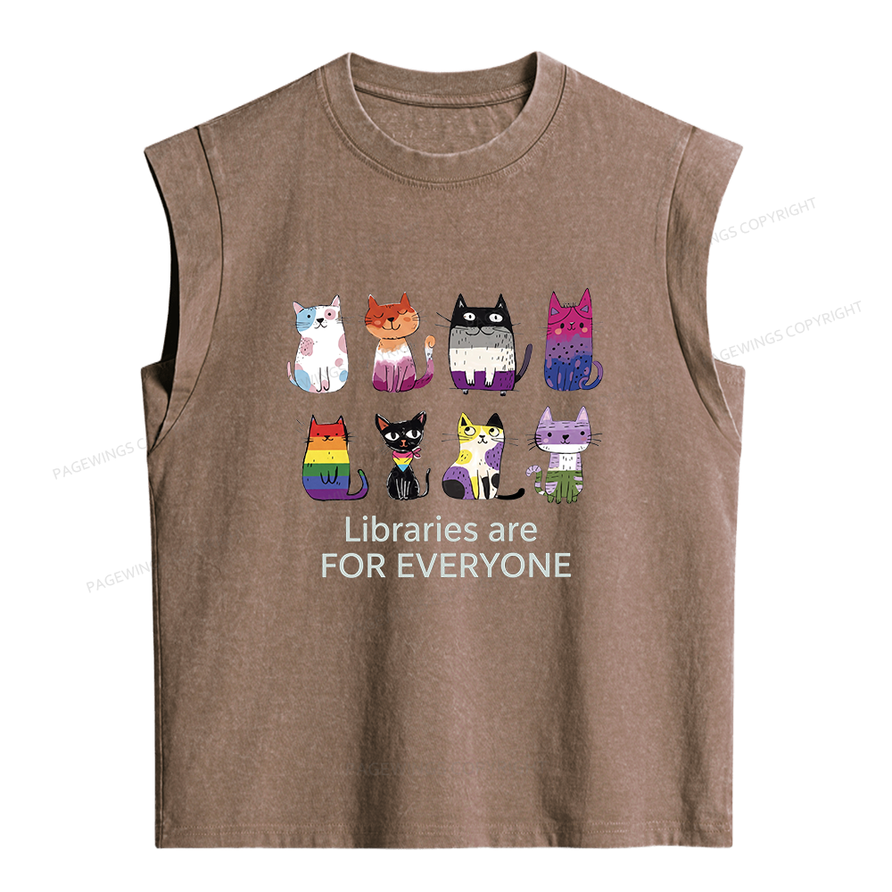 Pagewings LGBTQ Pride Cats Women's Washed Tank Top