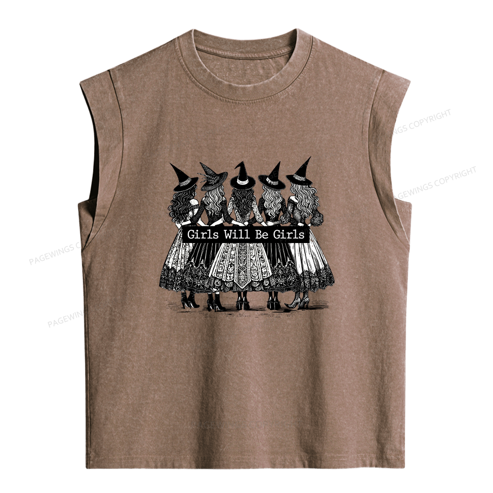 Pagewings Girls Will Be Girls Women's Washed Tank Top
