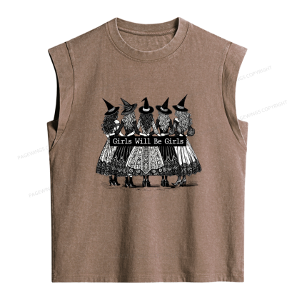 Pagewings Girls Will Be Girls Women's Washed Tank Top