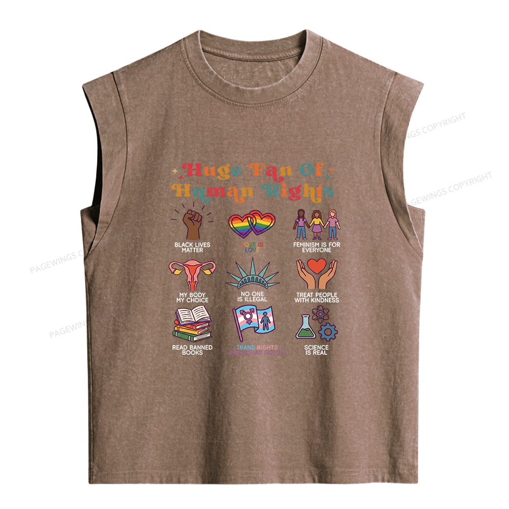 Pagewings Human Rights Women's Washed Tank Top