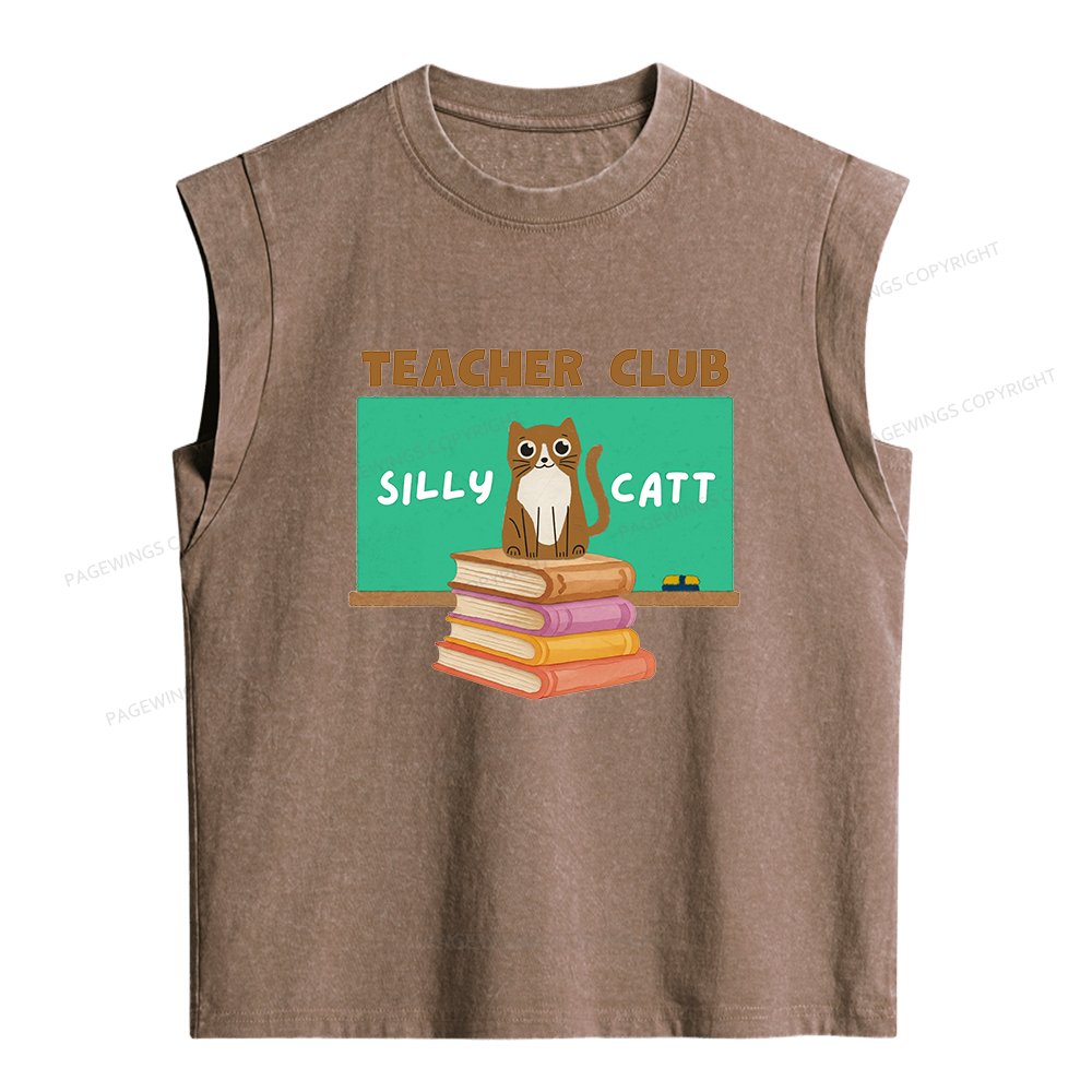 Pagewings Teacher Club Women's Washed Tank Top