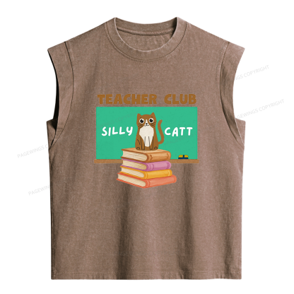 Pagewings Teacher Club Women's Washed Tank Top