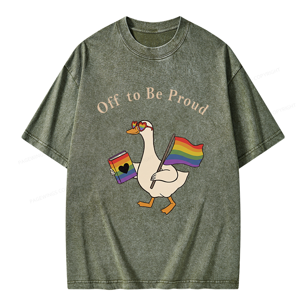 Pagewings Off To Be Pride Unisex Washed T-shirt