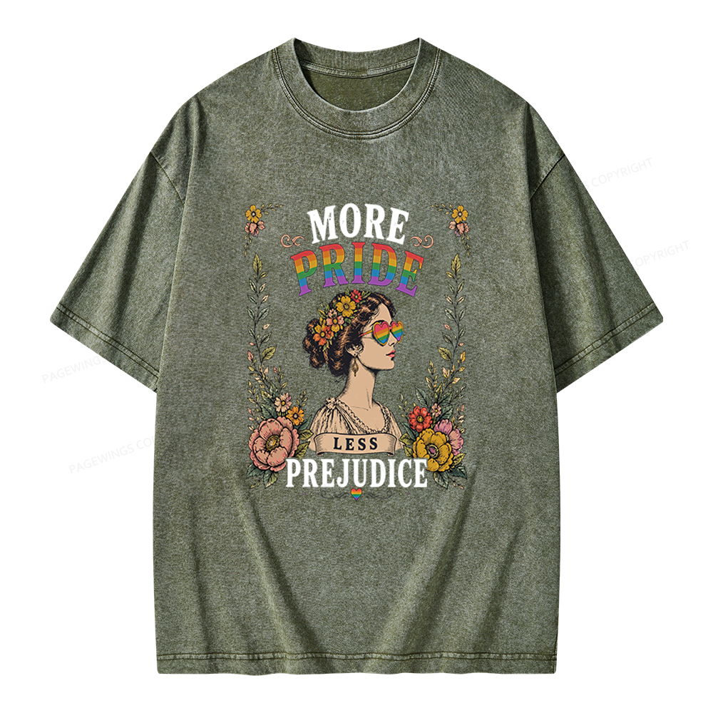 Pagewings More Pride Less Prejudice Unisex Washed T-shirt