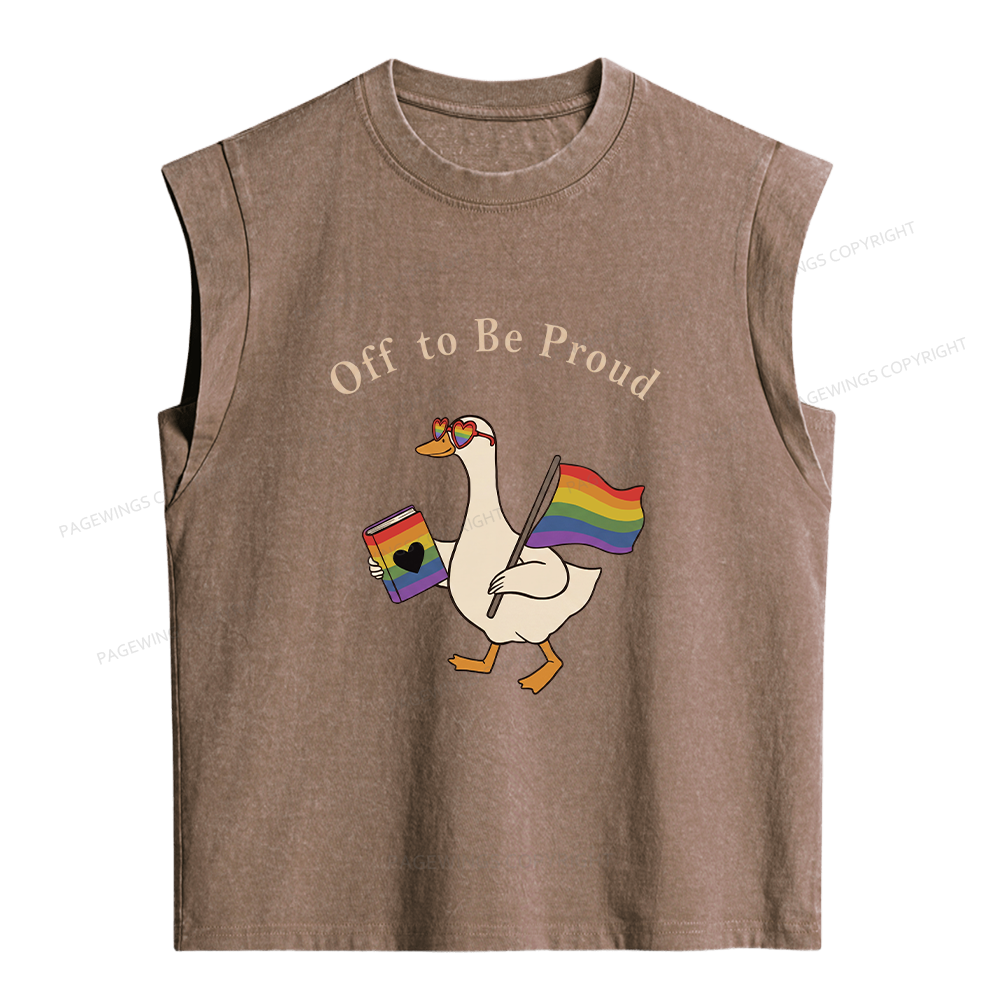Pagewings Off To Be Proud Women's Washed Tank Top