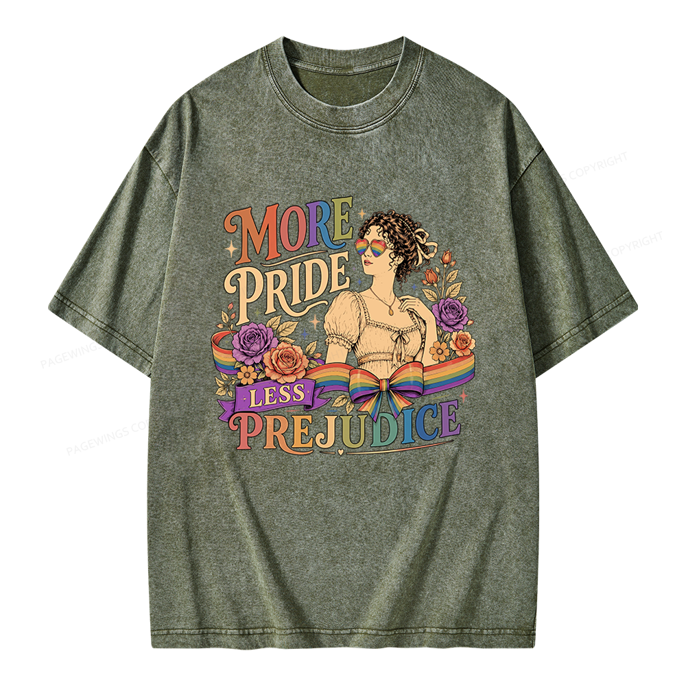 Pagewings More Pride Less Prejudice Unisex Washed T-shirt