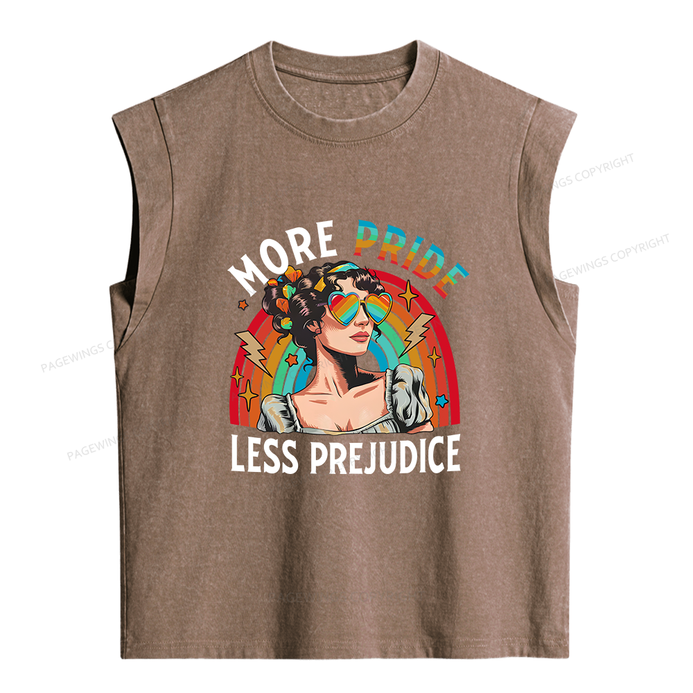 Pagewings More Pride Less Prejudice Women's Washed Tank Top