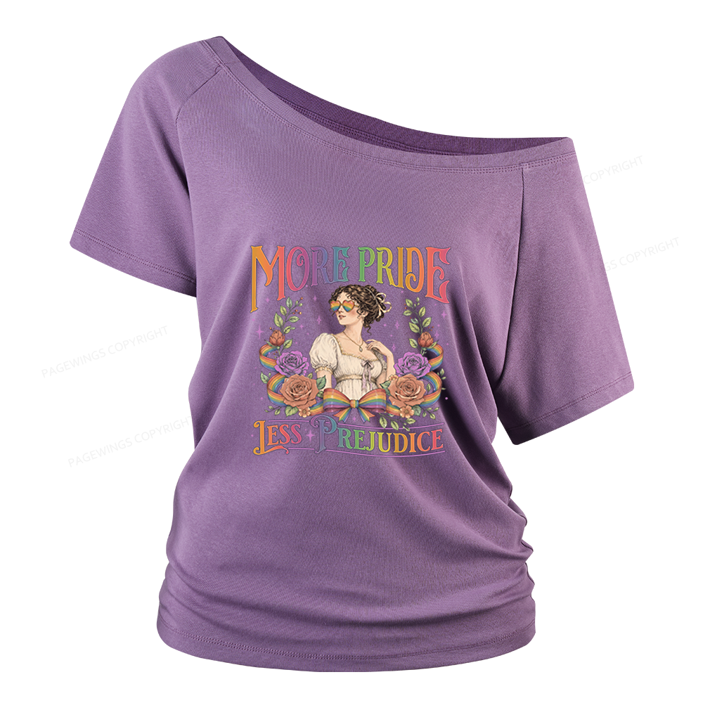 Pagewings More Pride Less Prejudice Women Off Shoulder T-shirts