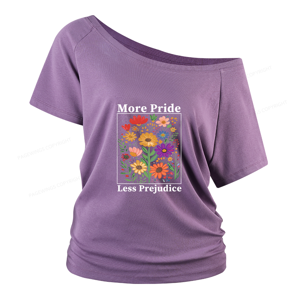 Pagewings More Pride Less Prejudice Women Off Shoulder T-shirts