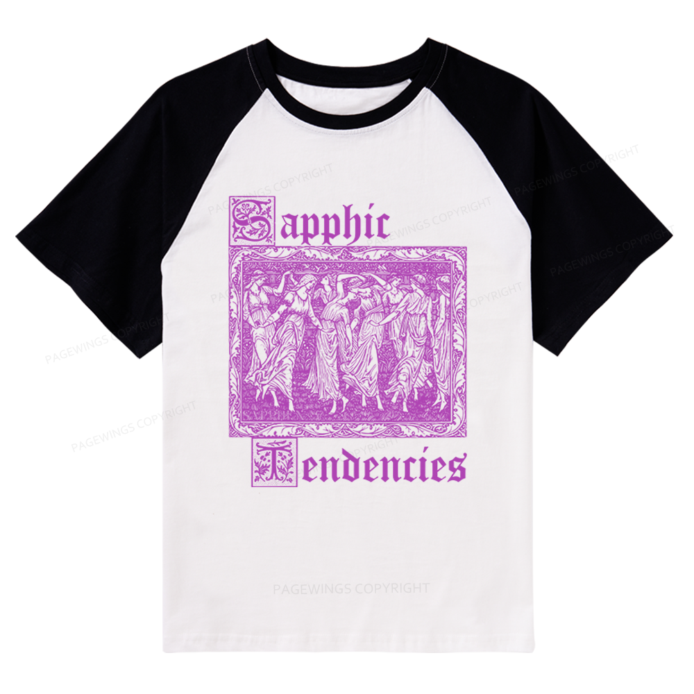 Pagewings Sapphic Tendencies Raglan T-shirt