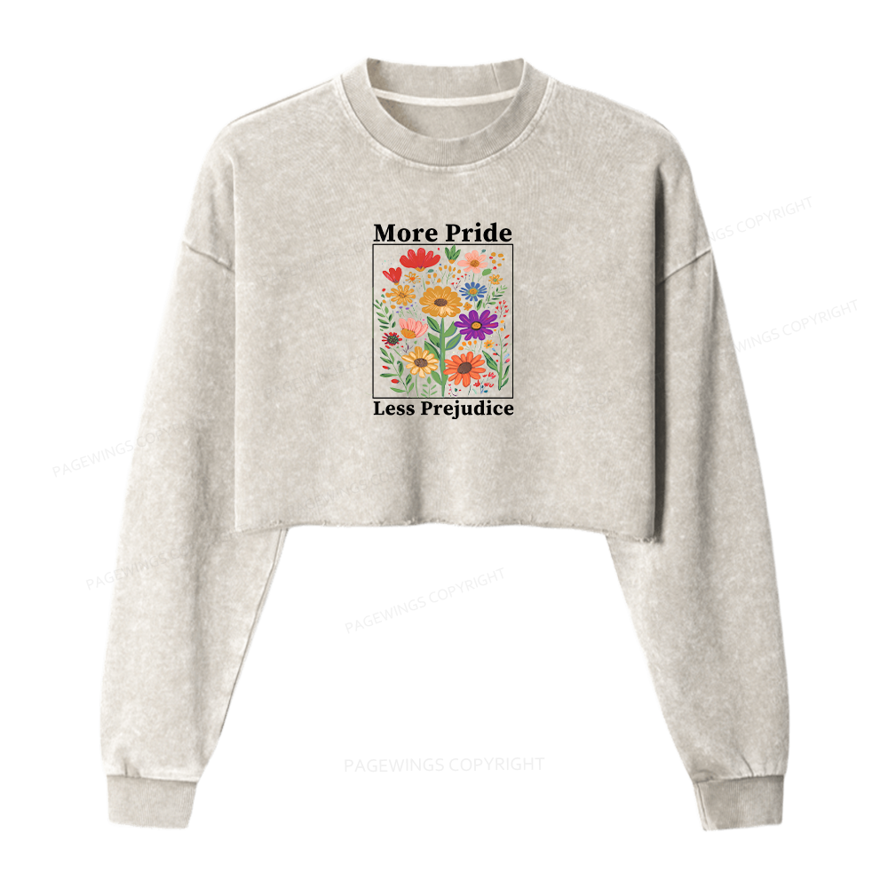 Pagewings More Pride Less Prejudice Washed Crop Sweatshirt