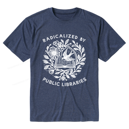 Pagewings Soft Radicalized By Public Libraries Unisex Heather T-Shirt