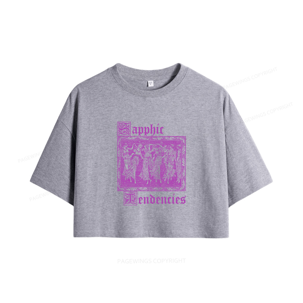 Pagewings Sapphic Tendencies Women Crop Tops