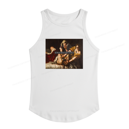 Pagewings Slim Fit Girls Will Be Girls  Women's Fitted Tank Top 