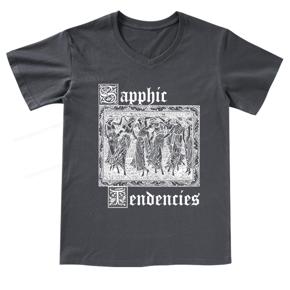Pagewings Sapphic Tendencies V-neck T-shirt