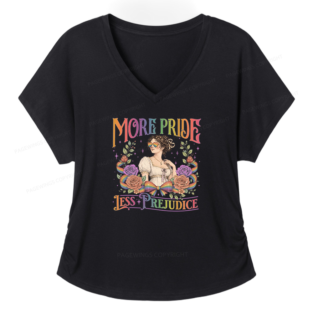 Pagewings More Pride Less Prejudice Soft Women's Modal V-neck T-shirt