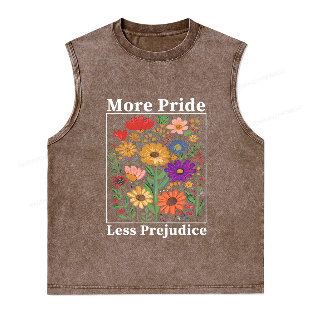 Pagewings Pagewings More Pride Less Prejudice Unisex Washed Tank Top