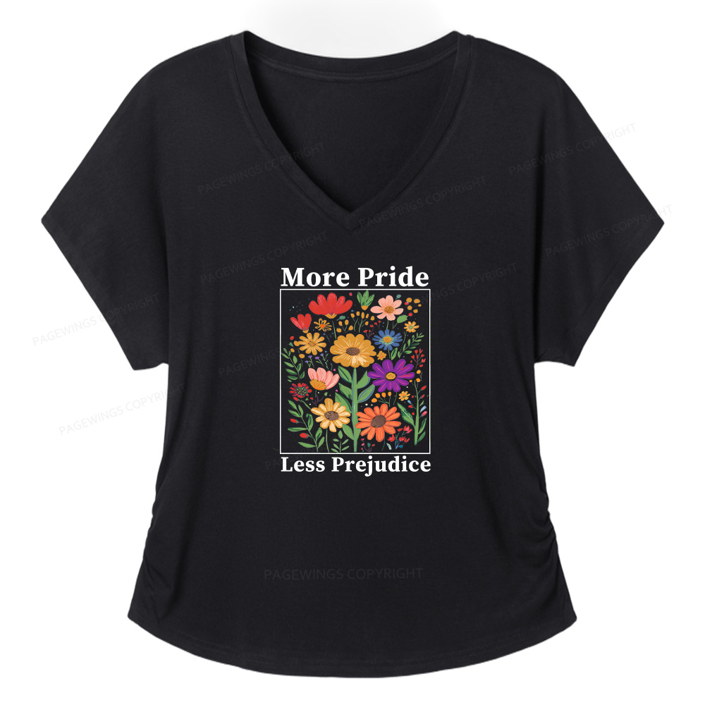 Pagewings Pagewings More Pride Less Prejudice Soft Women's Modal V-neck T-shirt  