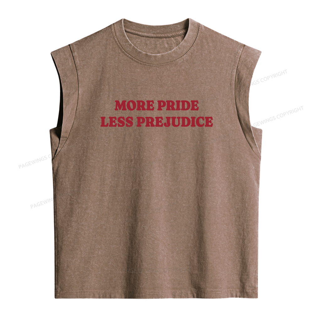 Pagewings More Pride Less Prejudice Women's Washed Tank Top