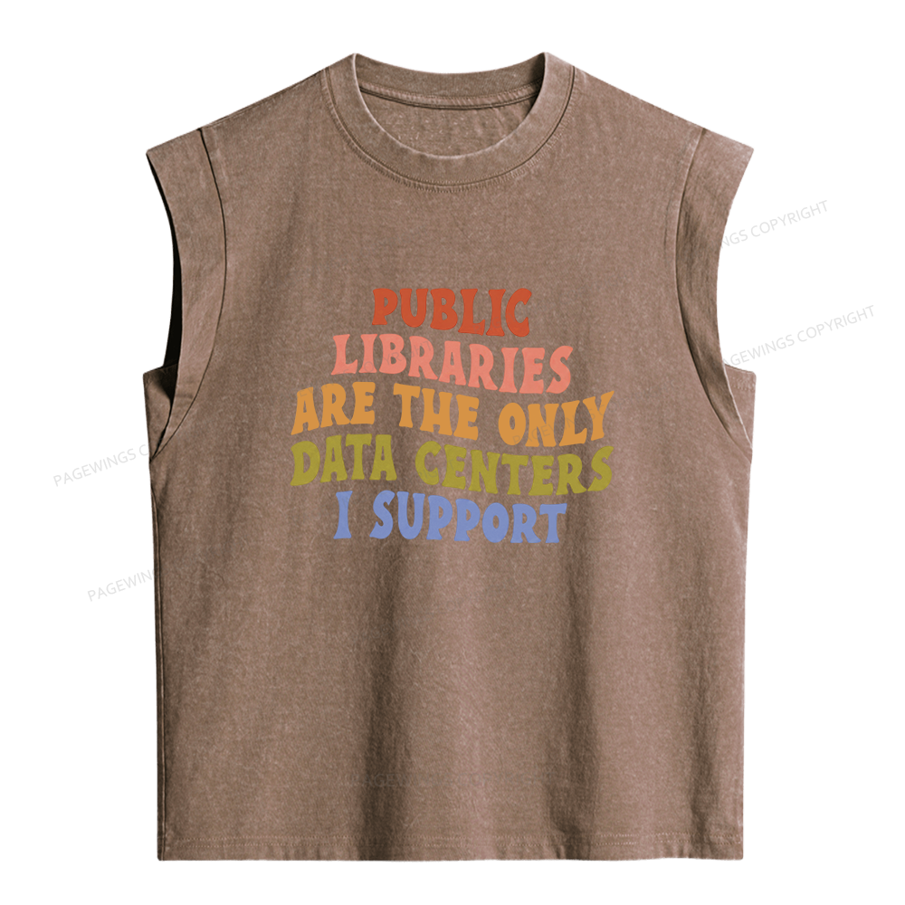 Pagewings Public Libraries Women's Washed Tank Top