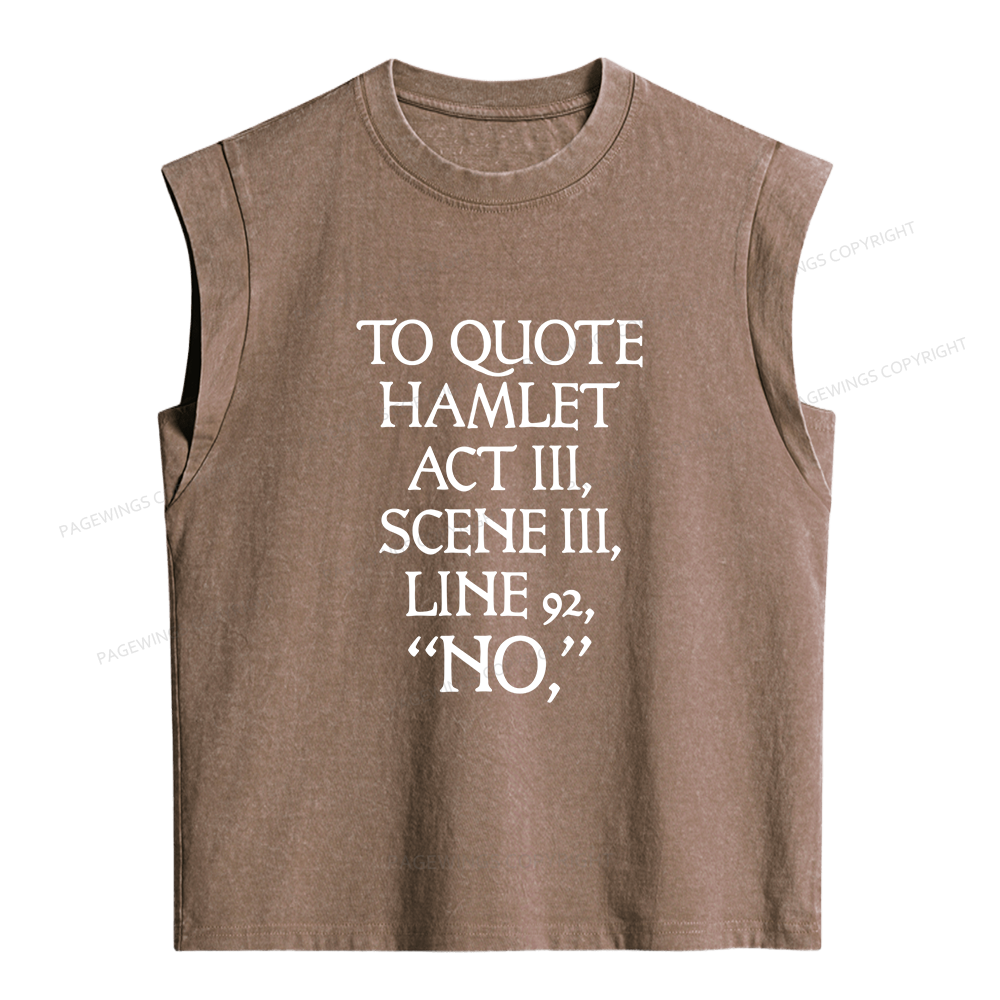Pagewings To Quote Hamlet Women's Washed Tank Top