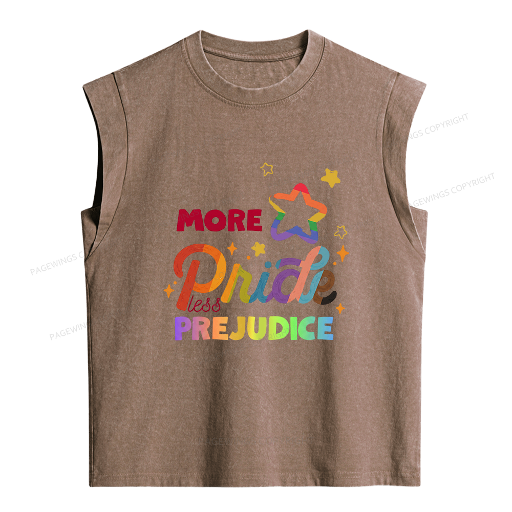 Pagewings More Pride Less Prejudice Women's Washed Tank Top
