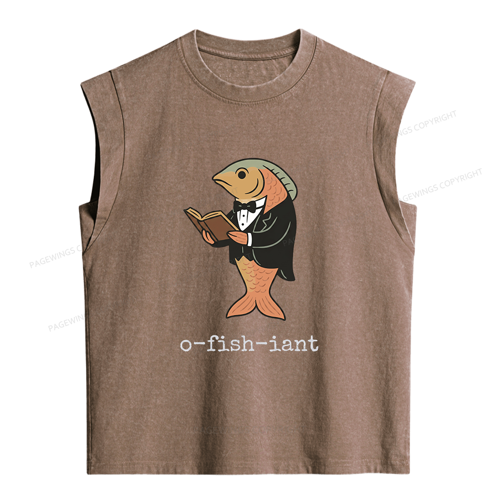 Pagewings O Fish Iant Women's Washed Tank Top