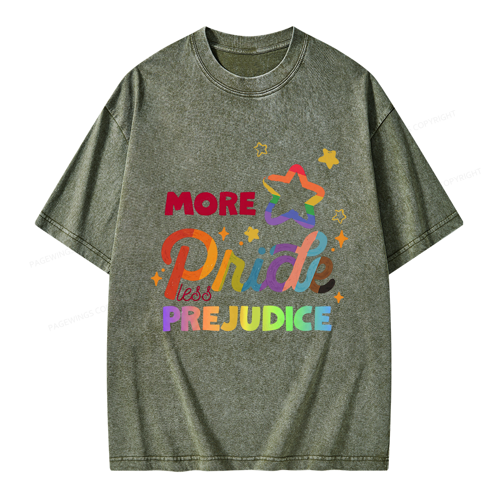 Pagewings More Pride Less Prejudice Unisex Washed T-shirt