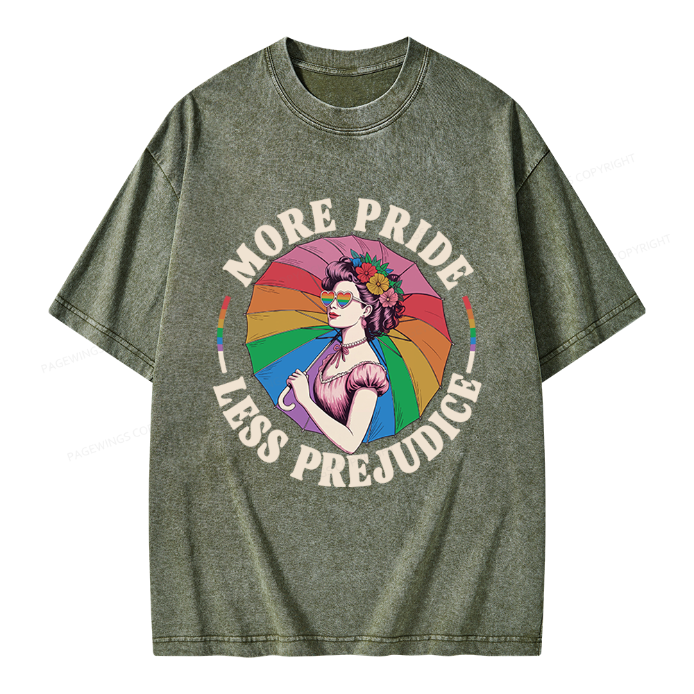 Pagewings More Pride Less Prejudice Unisex Washed T-shirt