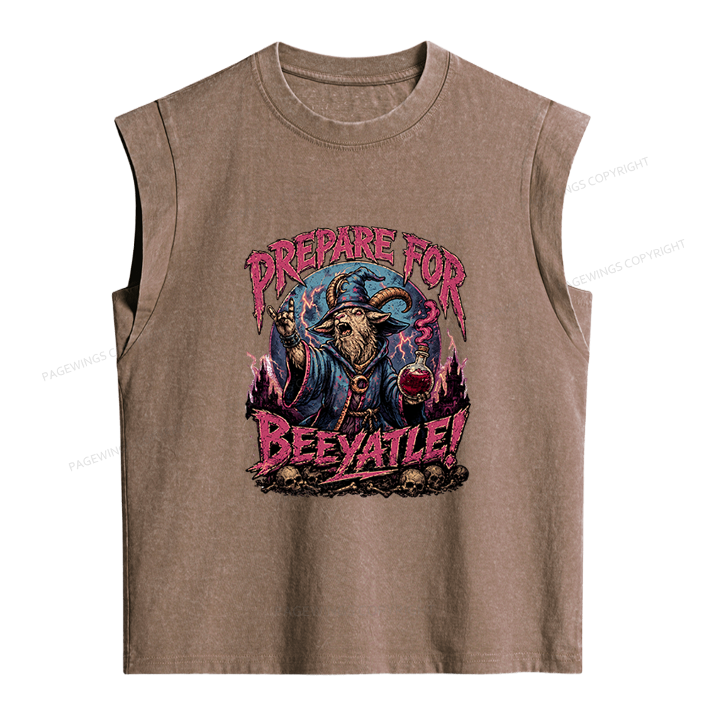 Pagewings Prepare For Beeyatle Women's Washed Tank Top