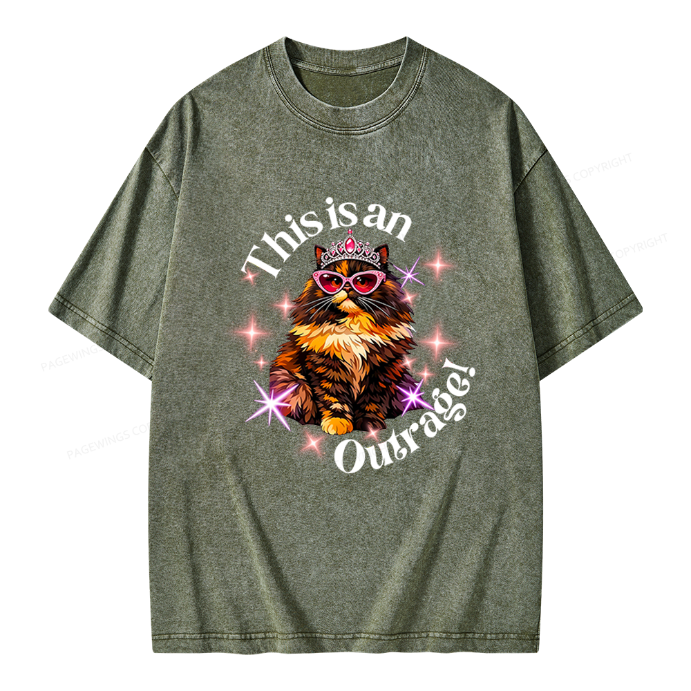 Pagewings This Is An Outrage Unisex Washed T-shirt