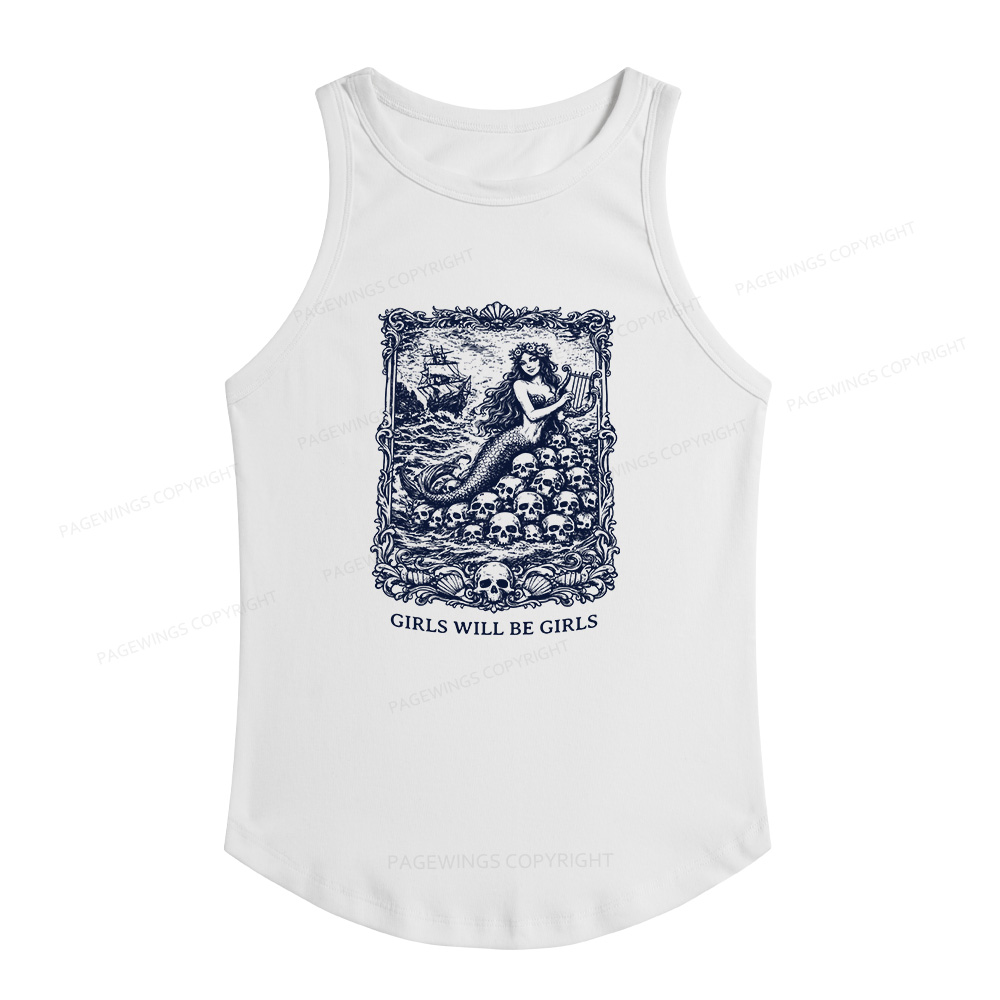 Pagewings Slim Fit Girls Will Be Girls Women's Fitted Tank Top 