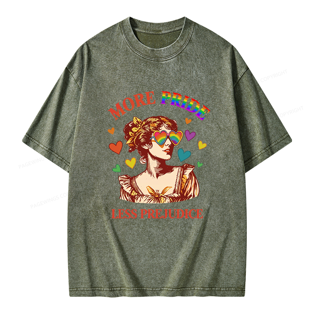 Pagewings More Pride Less Prejudice Unisex Washed T-shirt